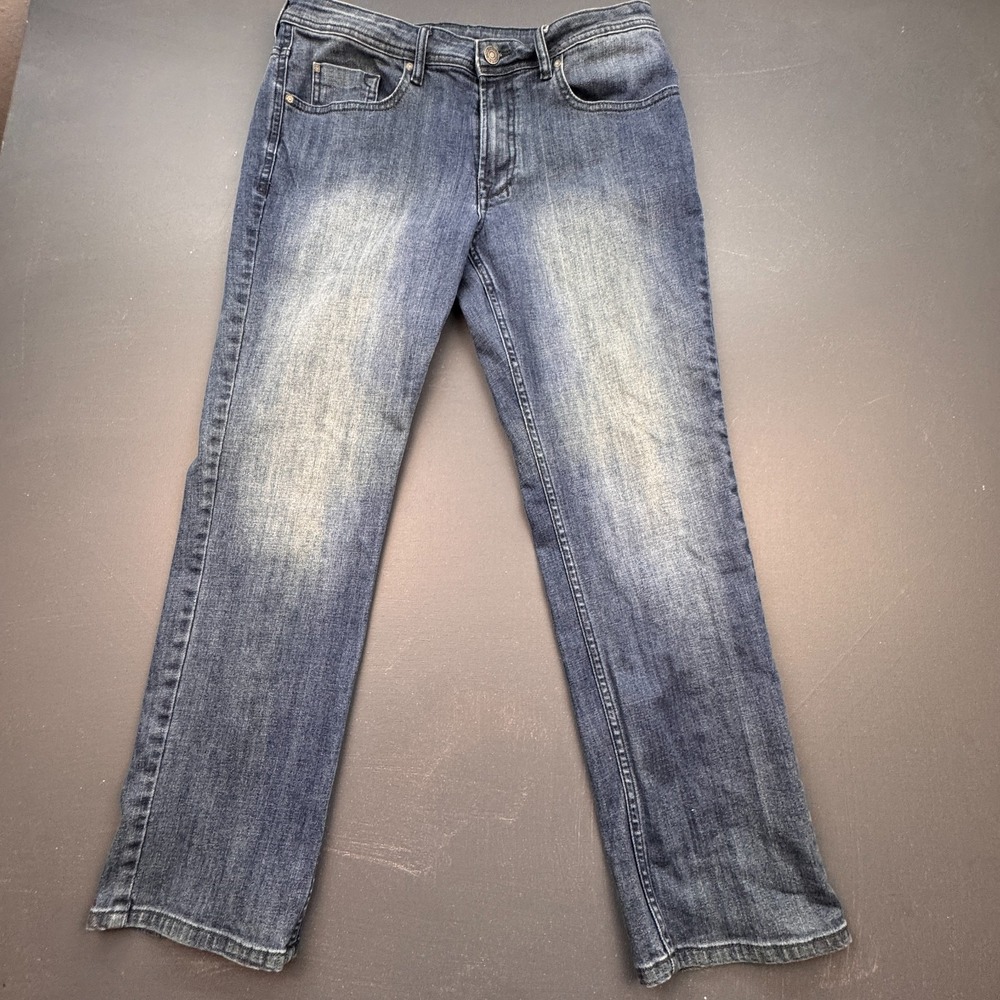 Buffalo David Bitton Jackson-X Jeans Men's 34x30 Stretch Straight Leg Faded Blue